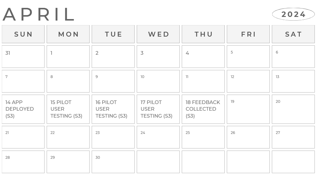 Calendario Sprint 2 y 3